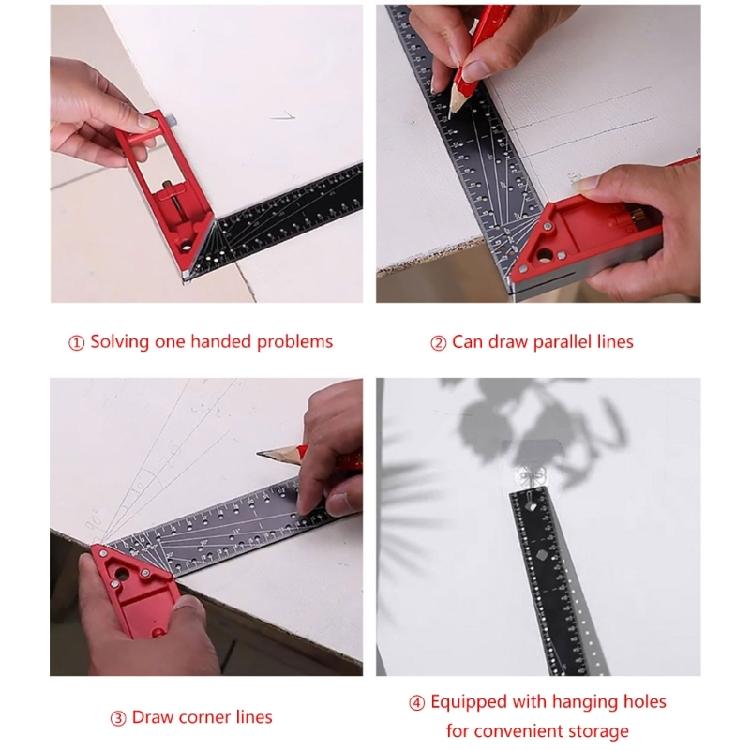 Multi Angles Measuring Ruler Universals Combination Angles, 45/90 Degree Multifunctional Gauge Right Angles Ruler