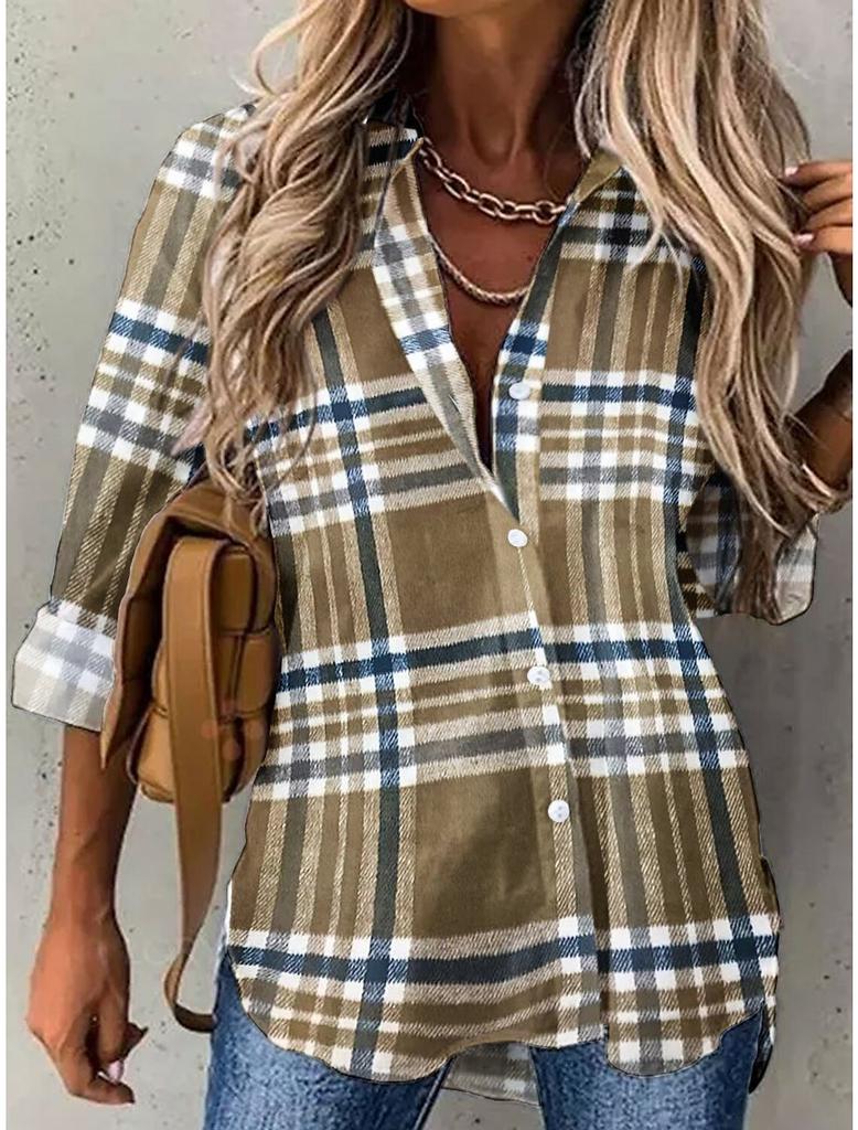 Street Fashion Blue and White Striped Shirt Women Irregular Long-Sleeved Oversized Smock Spring Loose Plaid Top Tide