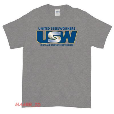 Nowe Logo USW United Steelworkers Amerykańska Śmieszna Koszulka Rozmiar USA S-XXL