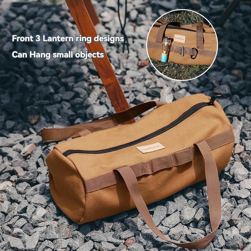 Portable Camping Tent Pegs Bag Cylindrical Stake Storage Backpack Portable Miscellaneous Bag Storage Box Toolkit