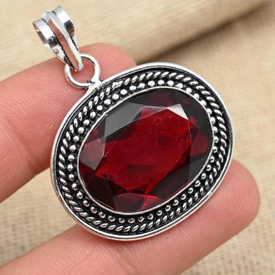 Fantastic Garnet Gemstone 925 Sterling Silver Handmade Jewelry Women Pendant