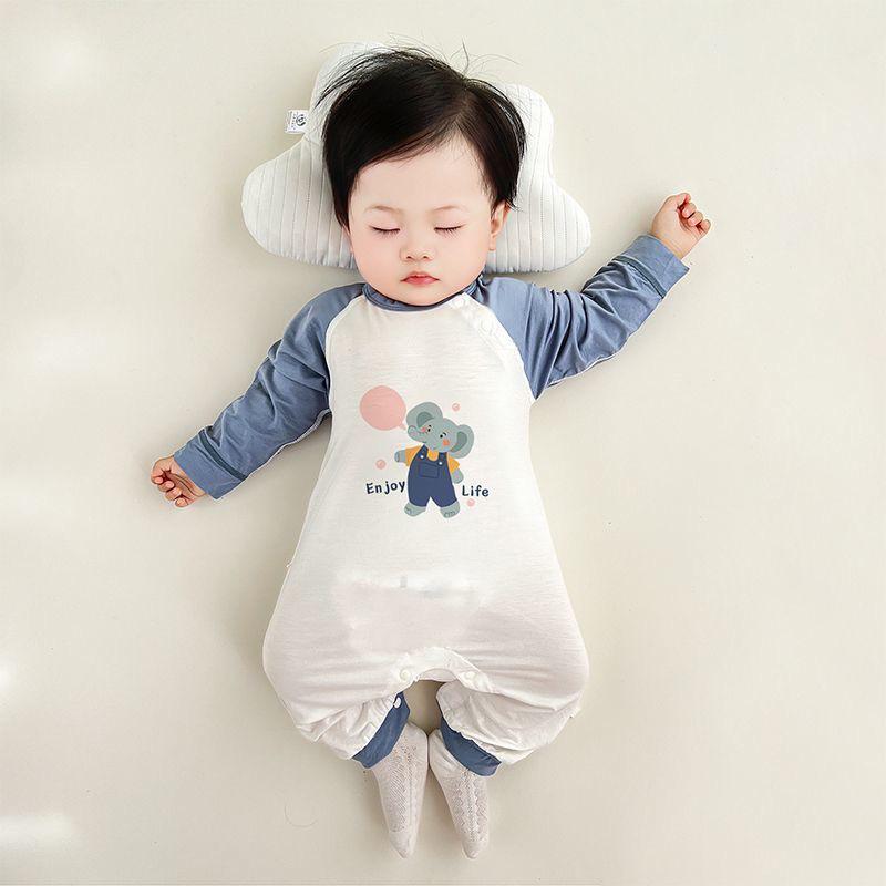 Spring & Summer Unisex Long-Sleeve Baby Bodysuit: Tagless Modal for Newborns and Toddlers 80cm fits 18-22 lbs
