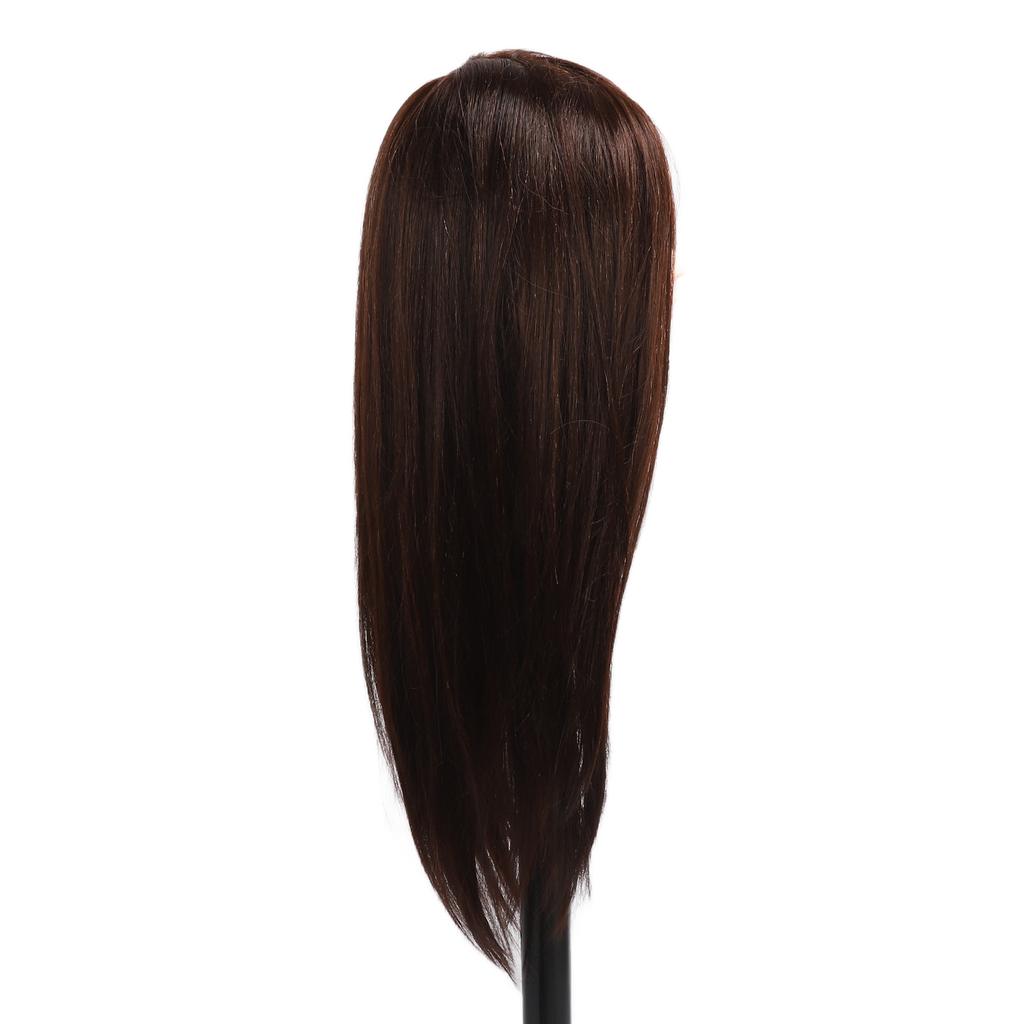 Synthetic Hair Hairdresser Head 85 Percent Real Hair Braiding Training Cosmetology Manikin Head for Students Brown