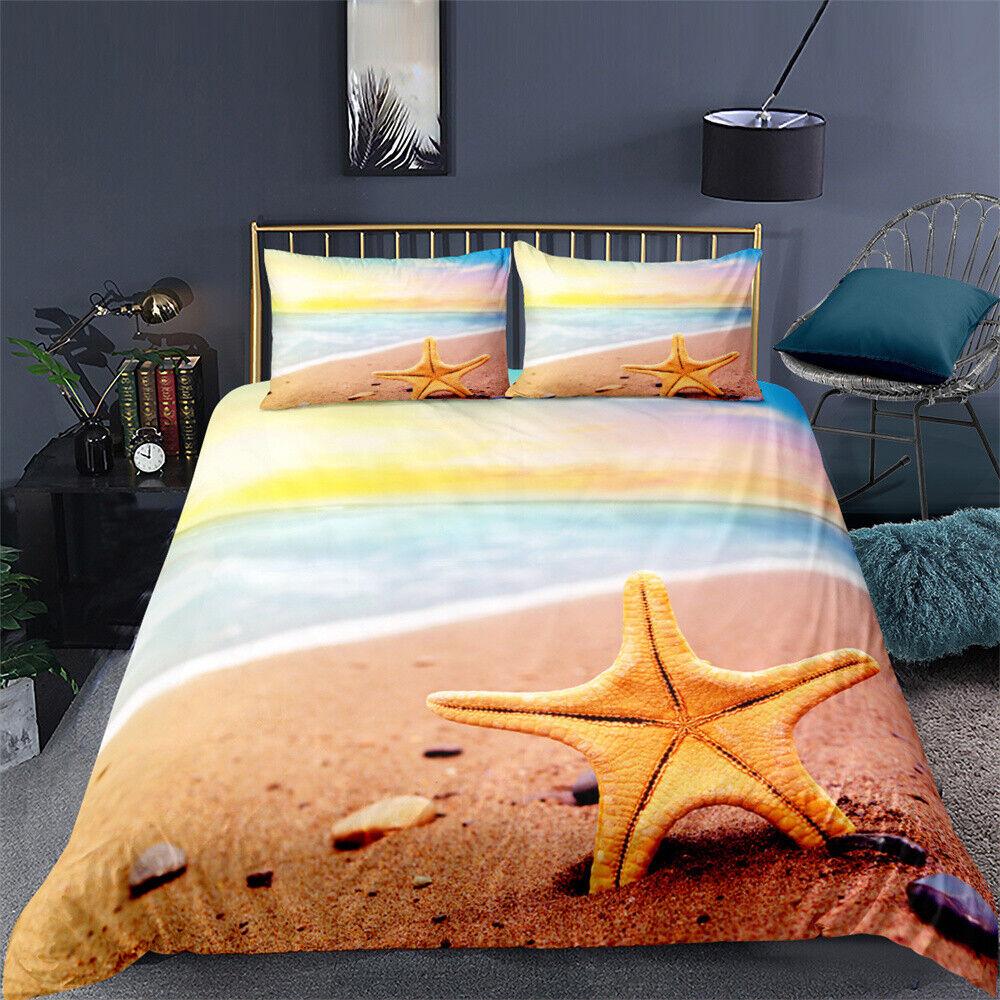 Coconut Tree Doona Duvet Cover Set Single Double Queen King Bedding Quilt Cover