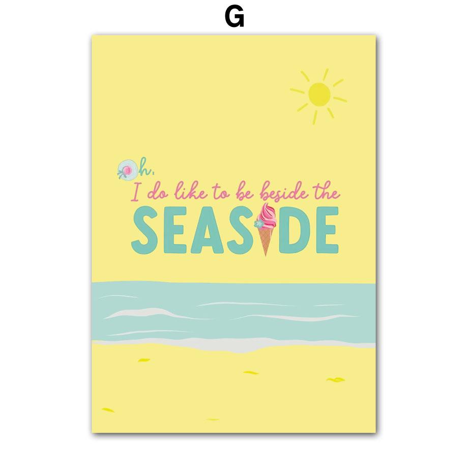 Sea Sun Coconut Tree Cocktail Summer Landscape Wall Art Canvas Painting Posters And Prints Pictures For Living Room Decoration