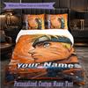 Personalized 3Pcs Bedding SetNaruto Custom Text Duvet Cover Pillowcase Set Bedroom Gift