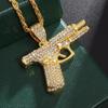 Hip-Hop Crystal Pistol Pendant, Personalized Men and Women Punk Cool Rock Rap Trend Necklace Trend Jewelry Gift