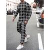 Spring Autumn Colorful Gradient 3D Print Men's Sportswear Set O-Neck Hoodies 2-Piece Sets Oversized Pullover Men Clothing