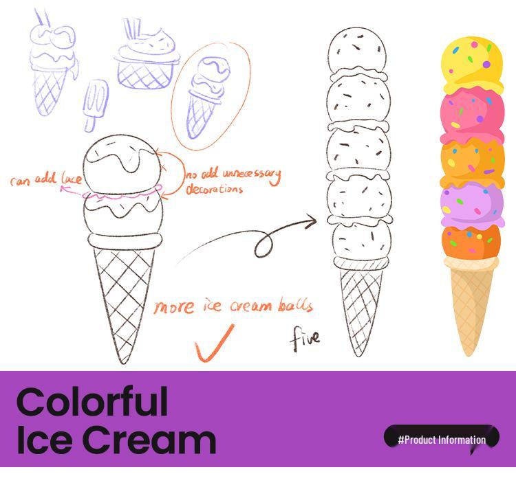 QMonster Dog Ice Cream Sound Toy - Colorful, Slow Rebound, Stress Relief