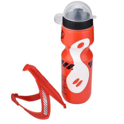Garrafa de Água de 650ml com Suporte de Gaiola para Bicicleta para Ciclismo Bicicletas de Montanha (Vermelho)