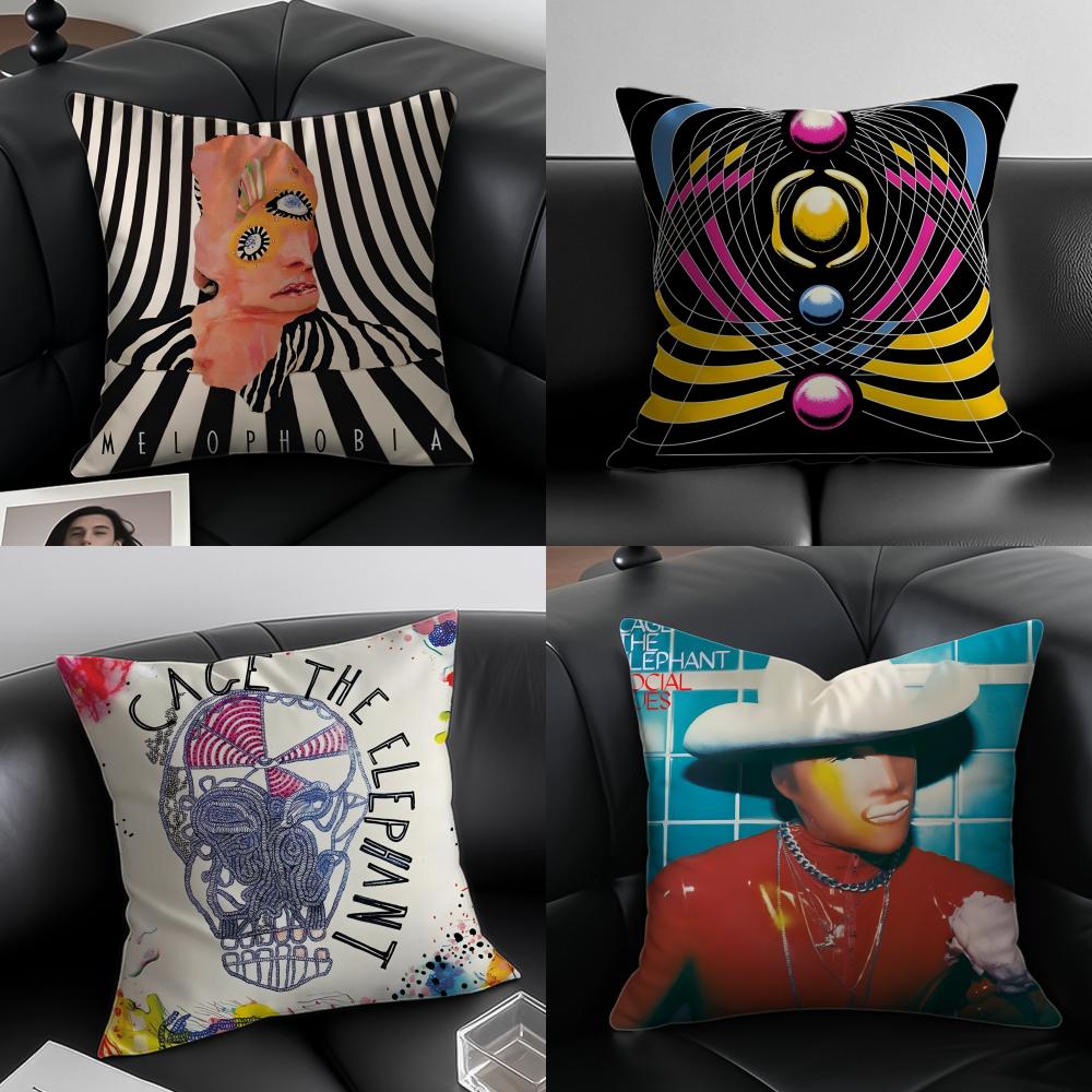 Cage the Elephant Album Cover Cushion Cover Pillow Case Antidustmite Invisible Zipper Silky Plush Cushion