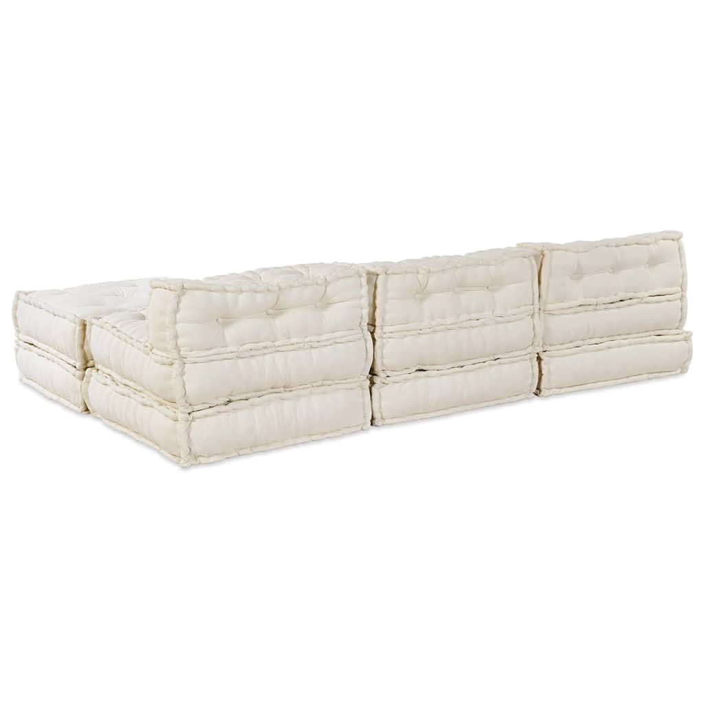 Modular Sofa Set 4 Pcs Cream Fabric