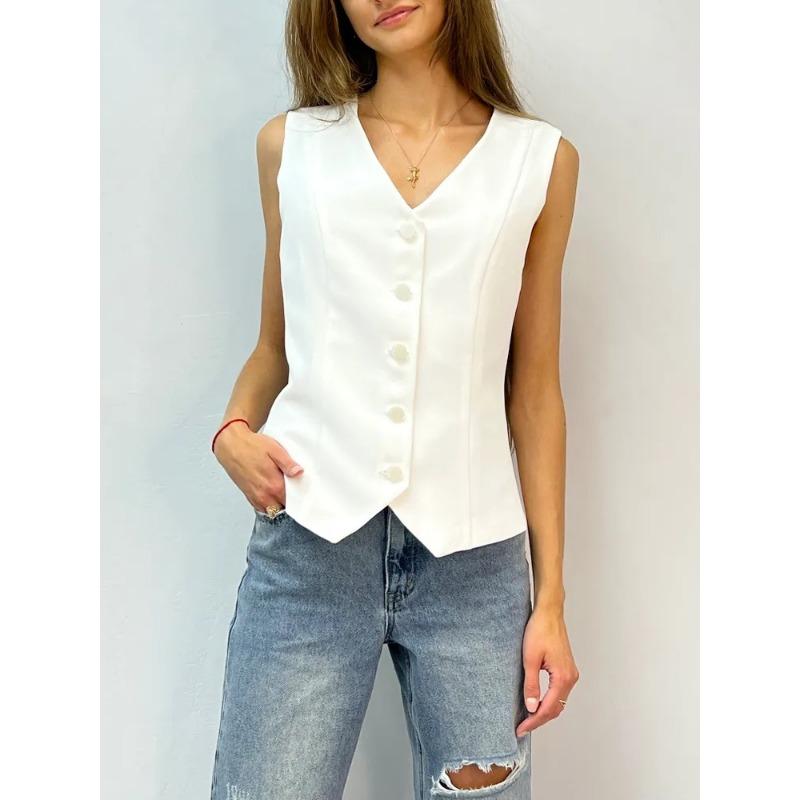 Women's New Summer V-neck Sleeveless Kangaroo Cardigan Tops Outwear Waistcoat Waistcoats