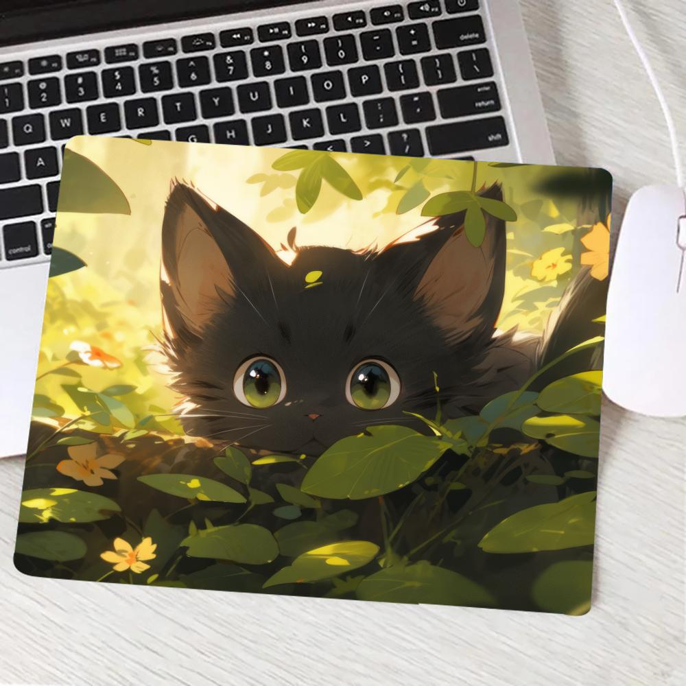 A Fluffy Orange Cat Gaming Mouse Pad Square Computer Mouspad Desk Mat Non-Slip Rubber Mausepad Office Accessories Gamer Deskmat