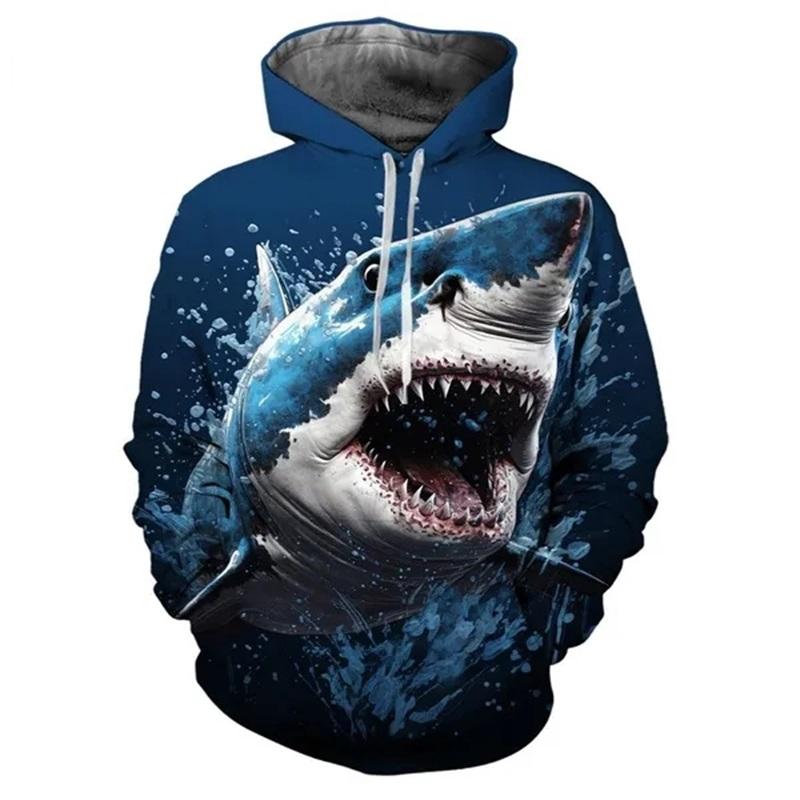 Shark Fashion 3D Printed Hoodie Casual Funny Animal Pattern Hoodie For Men Women Adults Clothing Streetwear Sweatshirts Tops