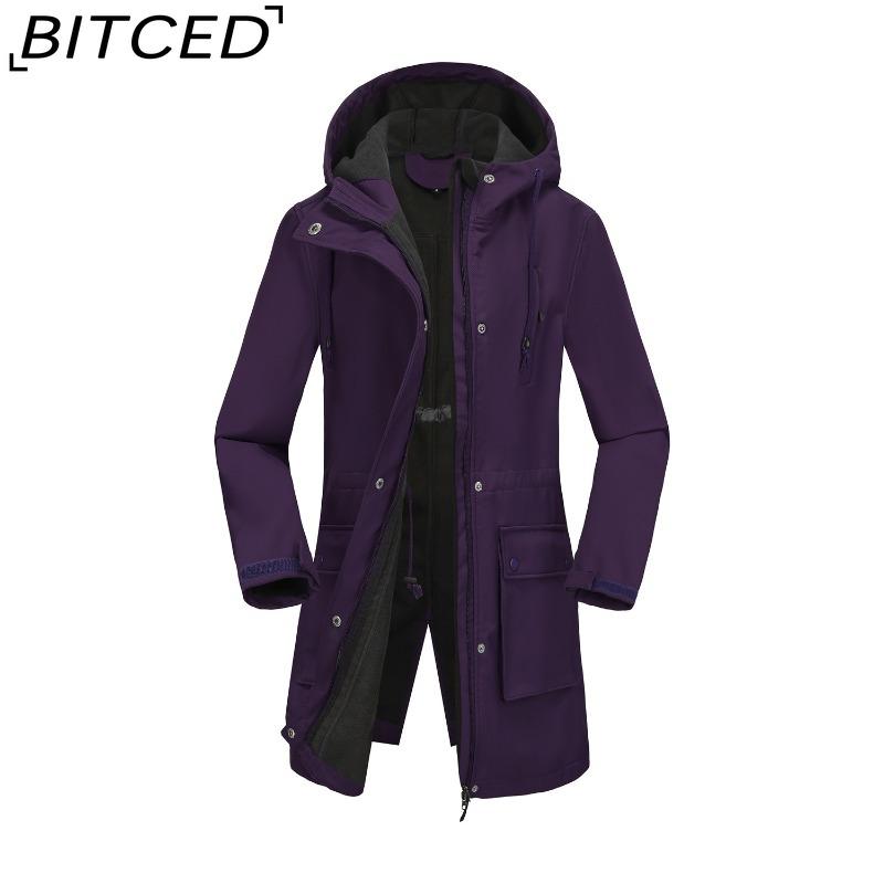 BITCED Autumn/Winter Jacket Women's Waterproof Hooded Raincoat Trench Coat