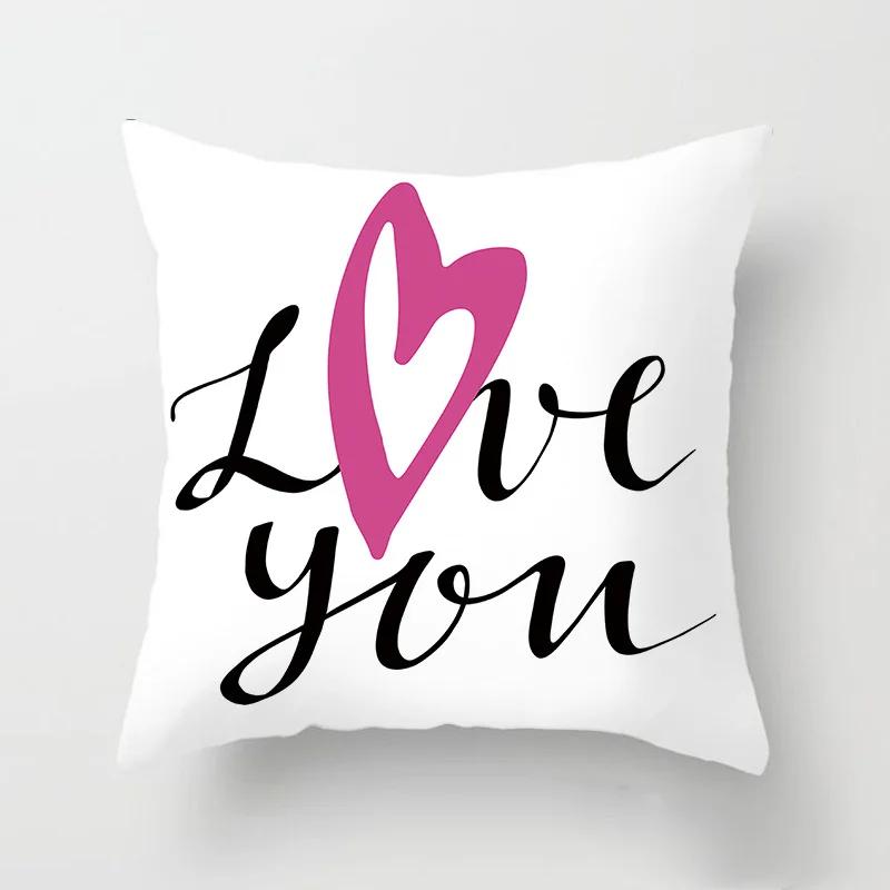 

Любовь Сердце Буквы Цветочная Наволочка Современная Скандинавская Мода Розовый Чехол для Подушки Чехол для Декоративных Подушек Свадебный Декоративный Чехол для Подушек 16x16Inch