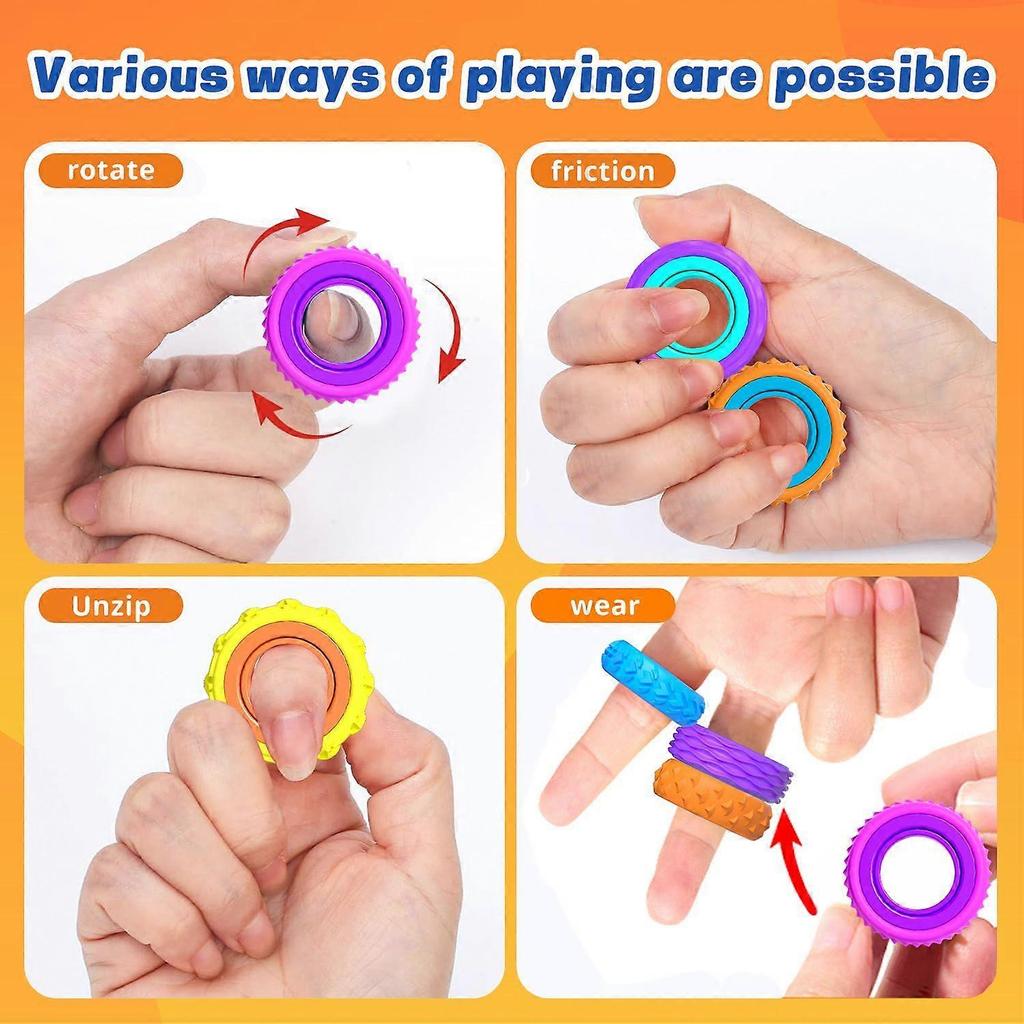 12 Pack Fidget Toys Finger Fidget for Kids: Compact Versatile Sensory Fidgets for Kids, ADHD, Autism - Stress Relief Calming Toys for Classrooms, Trav