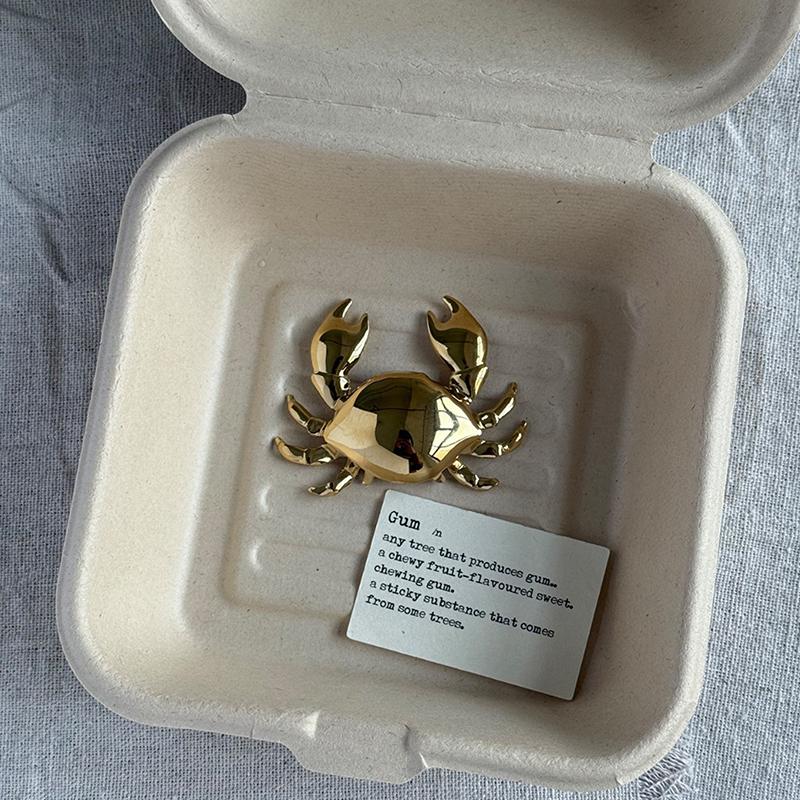 Kreative Minimalistische Einzigartige Metallkrabbe Brosche Exquisite Anzug Jacke Anstecknadel Zubehör