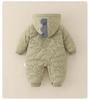 Baby Boys' Quilted Hooded Romper - Autumn/Winter Fashion Onesie
