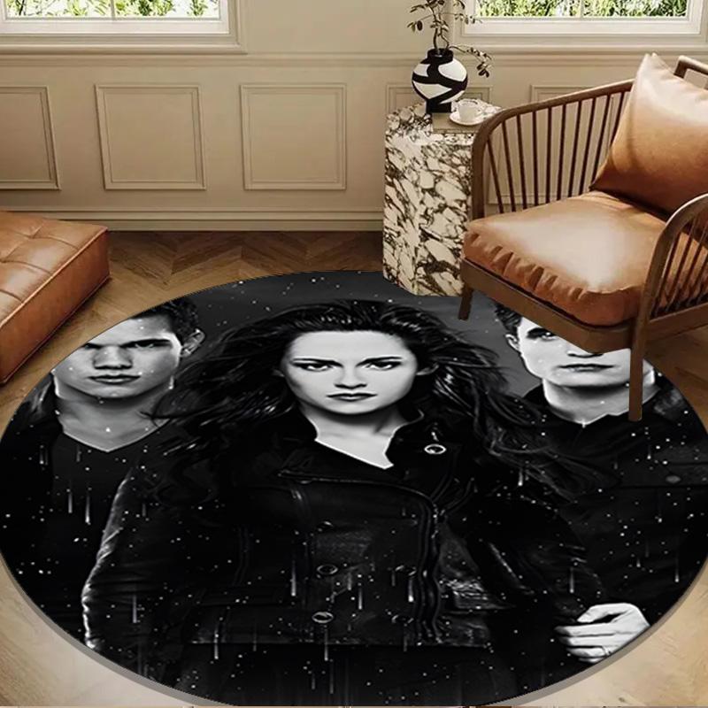 Eclipse Twilight vampire Round Rug for Livingroom,Bedroom, Palyroom, Chair Rug, Area rug, Circle Carpet, Large Size Fan Christmas gift