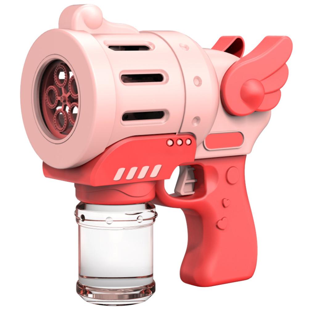 Funny Bubble Blower Machine Electric Automatic Bubble Maker with Colorful Light Kids Outdoor Toys