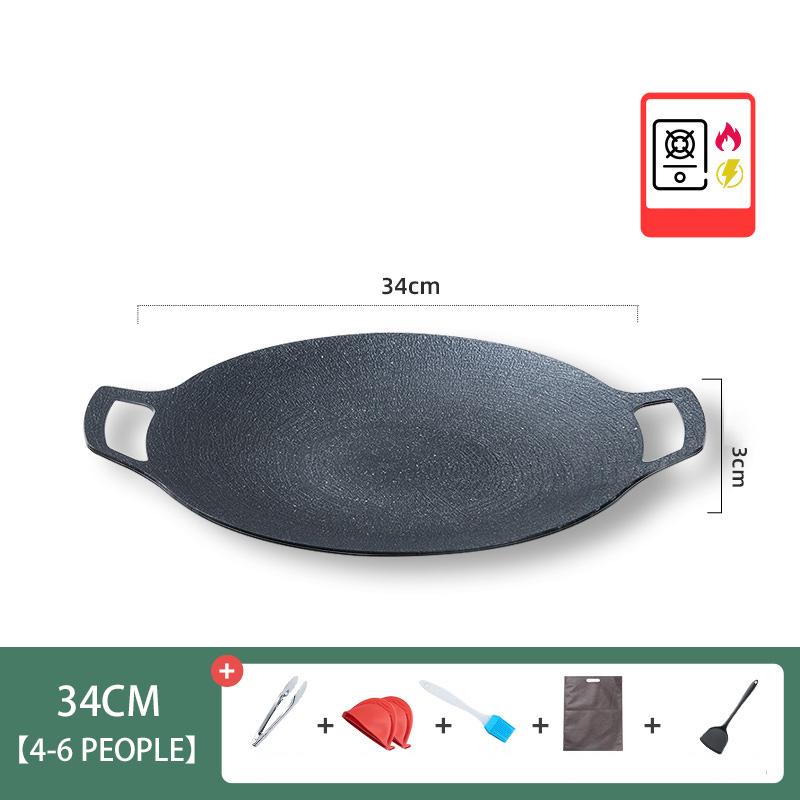 GIANXI Padella per griglia Coreana Rotonda Antiaderente Piastra per Barbecue Padella per Friggere da Viaggio all'Aperto Accessori per Barbecue