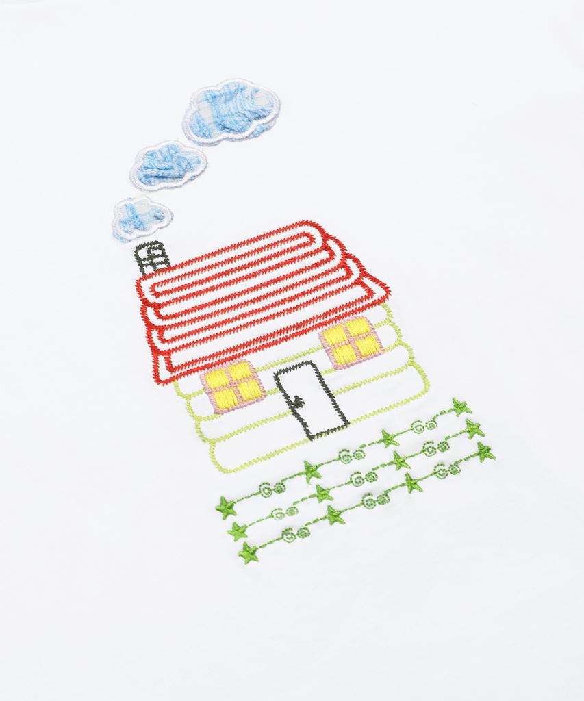 RuNaKi'Hu' Wxt098 Okaeri Check Applique T-Shirt (White)