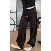 Spring 2025 Leopard Print High-Waist Straight-Leg Jeans for Women