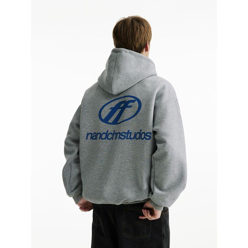 Men's American Retro Street Vintage Heavyweight Hooded Sweatshirt Men's Autumn National Trend Letter Print Versatile Jacket