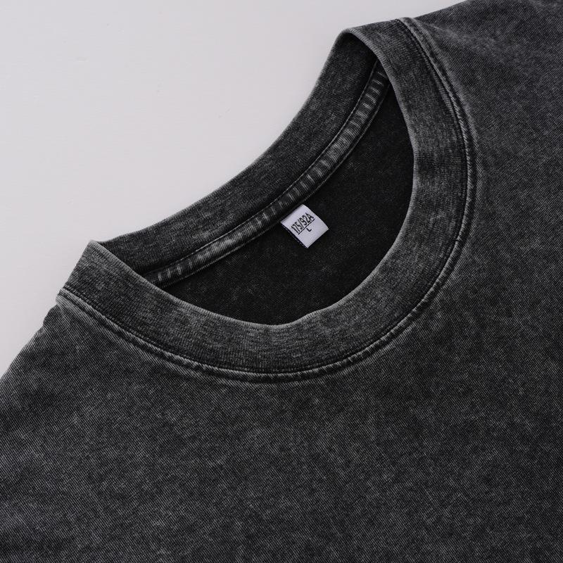 T-shirt Pesante in Cotone Lavato Vintage da 230g per Uomo e Donna - Taglia Europea, Versatile e Vestibilità Ampia