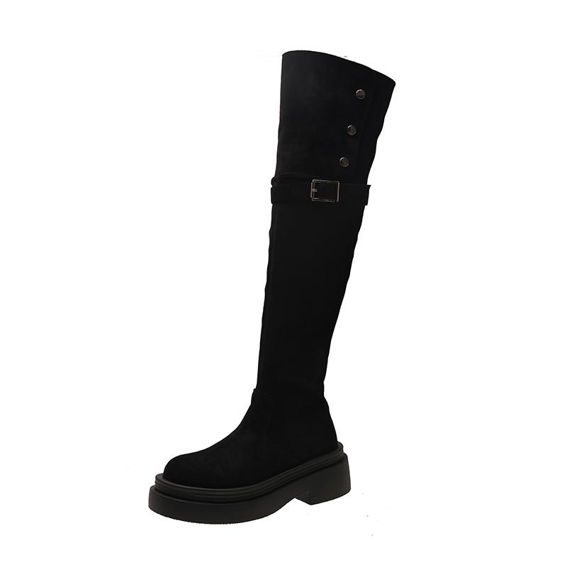 Fashion Women High Boots Flats New Fashion Party Shoes 2025 Winter Elegant Goth Retro Knee High Chelsea Boots Dress Brand Woman Botas