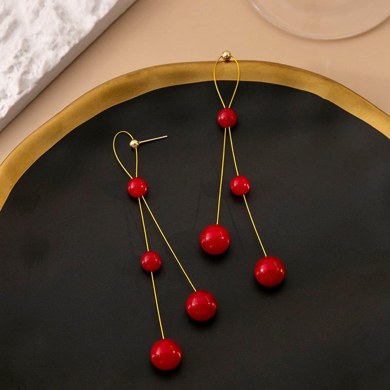 

High-End Cold Wind Pearl Earrings, Niche Long Fringed Earrings, Simple Personalized Earrings For Women