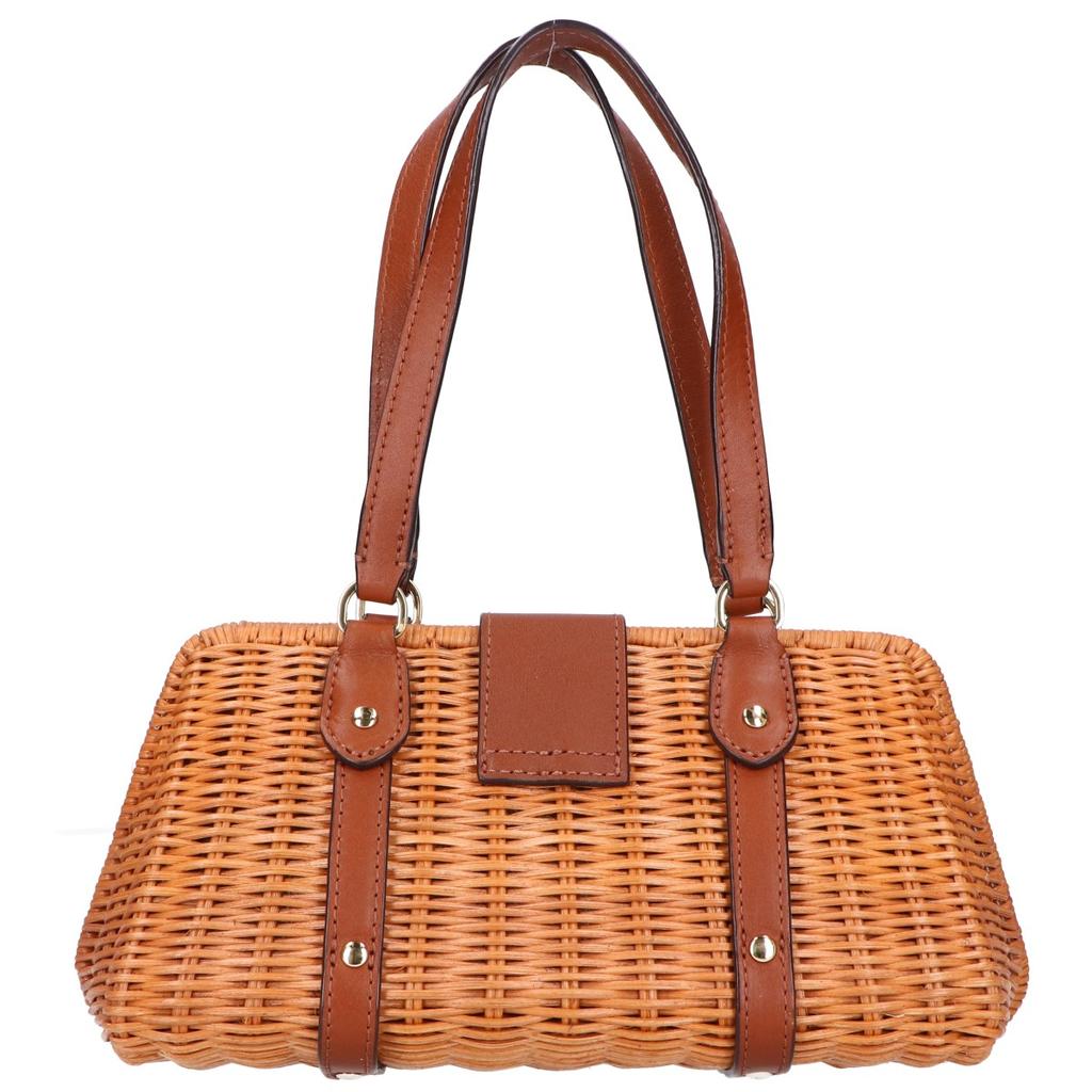 Ralph Lauren [Excellent Condition] Rattan Medium Lilly Turnlock Basket Bag/ Handbag BrownUsed