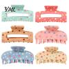 Durable Hair Clamps Colorful Polka Dot Claw Clip for Women, Sweet Macaron Style Non-slip Shark Non Damaging Gripper Thick Hair, Lightweight