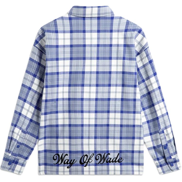 Li-Ning Wade Series Plaid Single-Breasted Collar Fleece Warm Loose Jacket Men Jacket Blue AFDV095-2