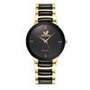 Women's Black Gold Quartz Watch with Versatile Steel Band
