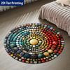Luxury Teal Gold Agate Marble Round Rug Non Slip Soft Floor Carpet Entryway Hallway Modern Living Room Decor