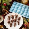 15 Cavity Silicone Mold for Christmas Candy Chocolate Making Santa Claus Reindeer Snowman Holiday Themed Baking Mold Flexible Food Grade