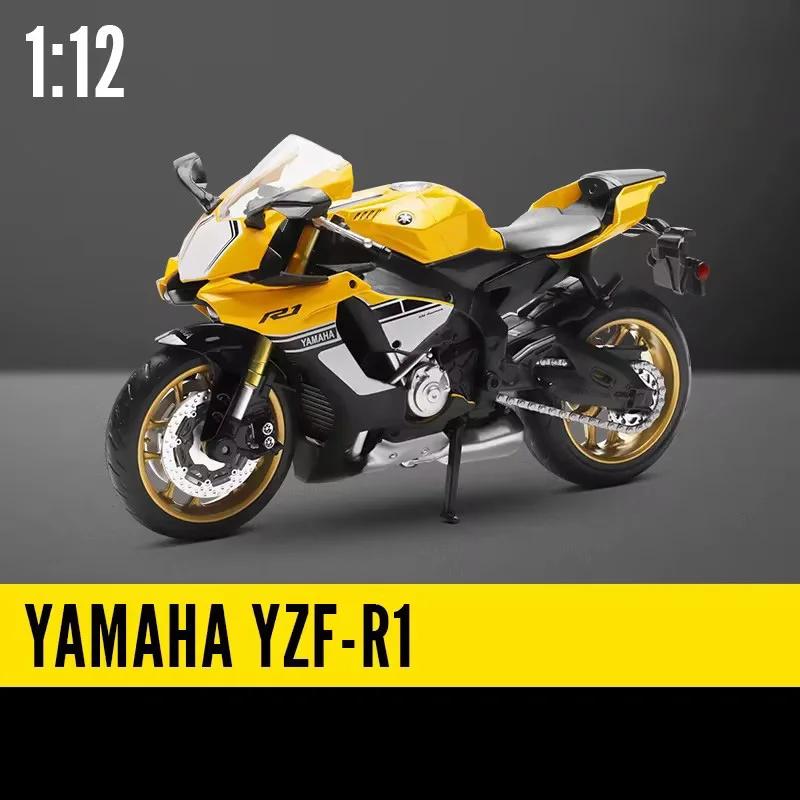 1/12 Scale Yamaha YZF R1 Metal Diecast Motorcycle Toy Car Model Rubber Tires Wheel Steering Toys Motorcycles Kids Children's Day Gifts