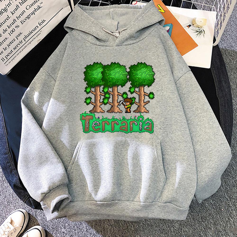 

Толстовка Terraria 2026 Новий Піксельний Стиль ГРА Футболки з Довгим Рукавом Одяг Зручні Худі L сірий колір