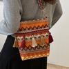 Large Capacity Ethnic Style Bag New Fashionable Tassel One-shoulder Bucket Bag Retro Commuter Fashion Crossbody Bag
