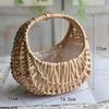 D5 Willow Rattan Woven Wedding Laundry Basket Wicker Storage With Handle Flower Girl Kitchen Fruit Baskets Home Picnic Container