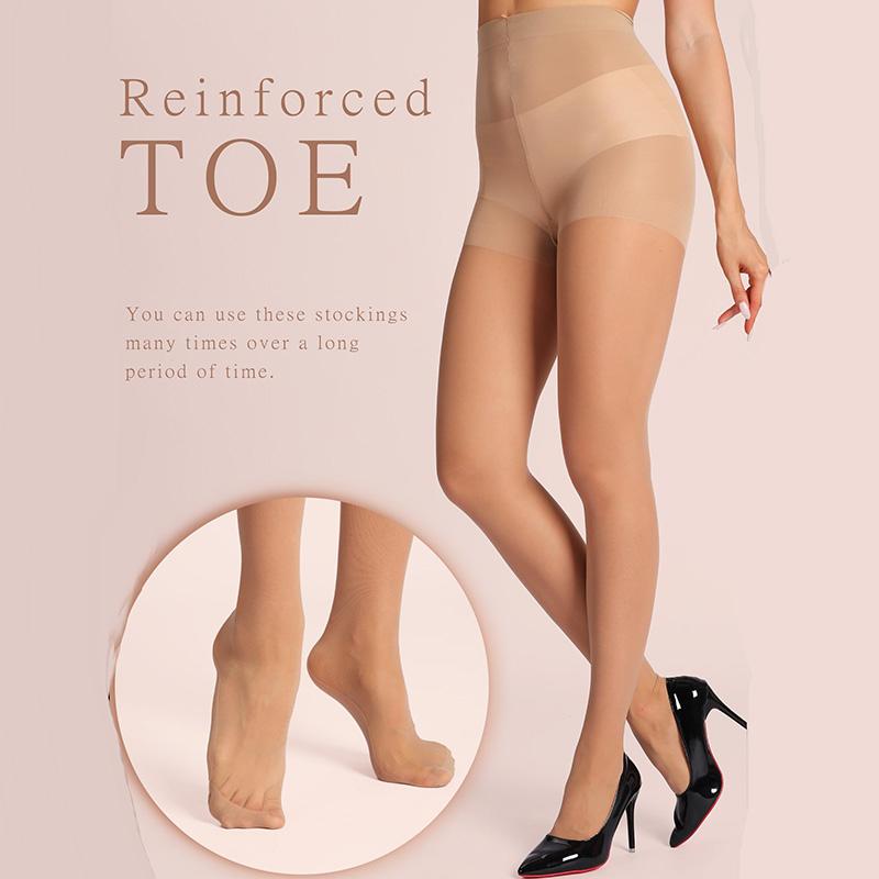20-40D Nylon Sheer Tights Women Pantyhose Thin Backseam Sheer Tights High Waist Control Top Pantyhose With Reinforced Toes