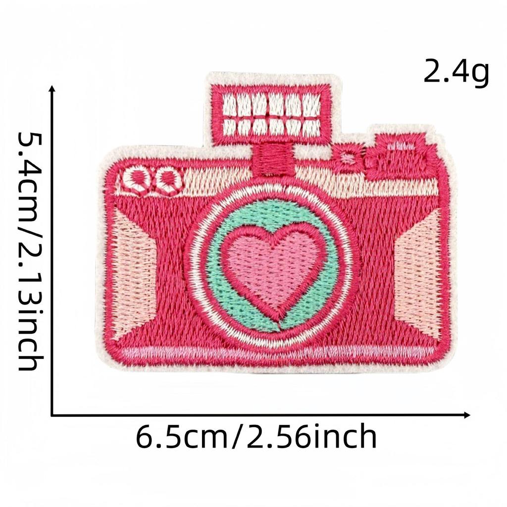 Cartoon Pink Series Embroidered Patch Bowknot Flower Applique Clothing Accessories with Hot Melt Adhesive
