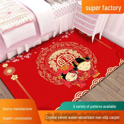 Tapete de Cabeceira Vermelho Romântico para Decoração de Quarto de Casamento Chinês