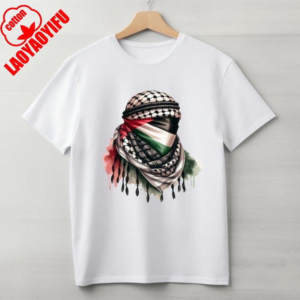 Palestine T Shirt Keffiyeh Shirt Palestine Flag Shirt Charity Donation Summer Unisex Loose Harajuku Breathable Camisetas