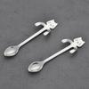1Pc 304 Stainless Steel Mini Cat Coffee Tea Hanging Cup Spoon Kitchen Gadget AVE