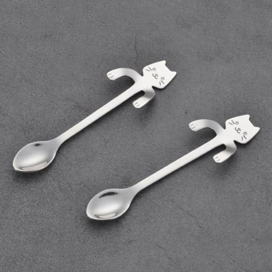 1Pc 304 Stainless Steel Mini Cat Coffee Tea Hanging Cup Spoon Kitchen Gadget AVE