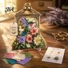 Handgemachtes Blume Vogel Handwerk 3D Stoff Stecherei Kunst-Kit, DIY Erinnerungs-Laterne Florales Einweihungsgeschenk für Naturliebhaber Und Muster, Punch Needle